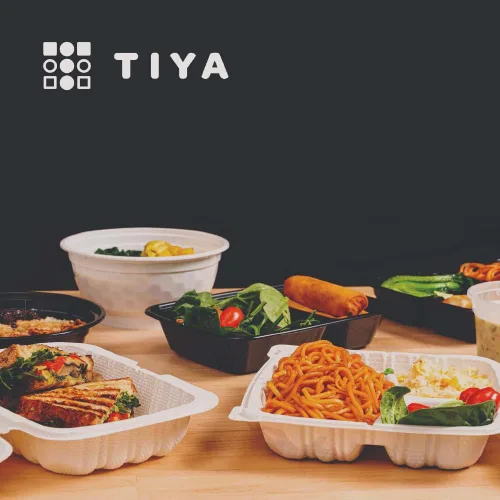Vista 7 de TIYA - Contenedores de comida a granel de 58 onzas, paquete de 150 con tapas, recipientes rectangulares de plástico para llevar, reutilizables, 58oz
