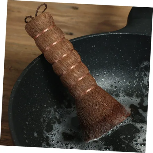 Vista 7 de Healeved Cepillo para bandeja de té de pelo marrón, mini cepillo para platos, batidor de té, matcha, batidor, olla, fregador, cepillo para lavar