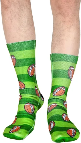 Vista 6 de Calcetines divertidos y locos para hombre, coloridos y geniales estampados en 3D, gráficos de alimentos de animales, calcetines atléticos, regalo