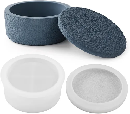 Vista 23 de Juego de Moldes para Botellas de Vela con Tapas, Moldes de Vaso de Vela Creativos de Silicona, Moldes de Botella de Hormigón con Rayas Redondas