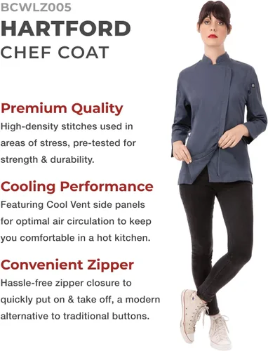 Vista 3 de Chef Works Women's Hartford Chef Coat