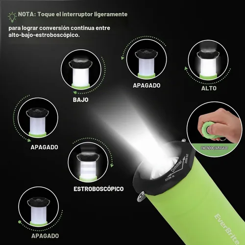 Vista 5 de EverBrite Mini Linternas y Faroles 2 en 1, Combo de Linterna con Zoom con 3 Modos, Artículos Esenciales para Acampar, Farol de 2 Piezas a Batería