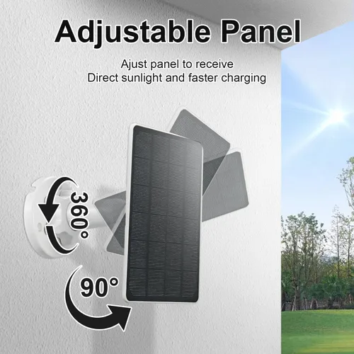 Vista 4 de Cargador de panel solar compatible con Arlo Essential 2K para exteriores (2ª generación)/cámara Essential XL/cámara Essential Spotlight, USB C