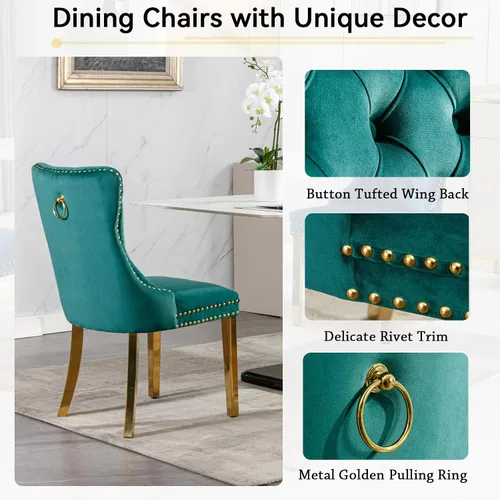 Vista 6 de Juego de mesa de comedor de alto brillo blanco de 70 pulgadas para 6, mesa de comedor rectangular moderna de 7 piezas y 6 sillas de terciopelo