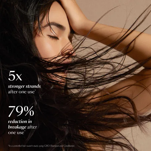 Vista 2 de Vegamour El kit diario incluye champú y acondicionador revitalizante GRO y champú seco GRO para adelgazar el cabello