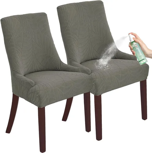 Vista 26 de Wingback - Funda impermeable para silla, funda de jacquard elástica (beige, 1 unidad) Instant room refresh with easy cleanup, dependable mess