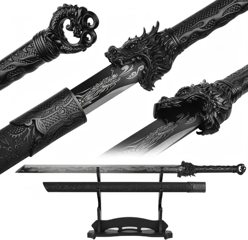 Vista 18 de Espada Katana japonesa hecha a mano, espada samurái de acero al carbono sin afilar con vaina, espada de espiga completa para colección, exhibición