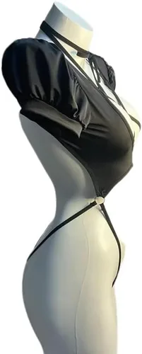 Vista 6 de SNOMYRS Teddy Bodysuit Anime Cosplay Bikini Sexy Naughty Lingerie For Women Kawaii Lingerie Maid Outfit Japanese Swimsuit