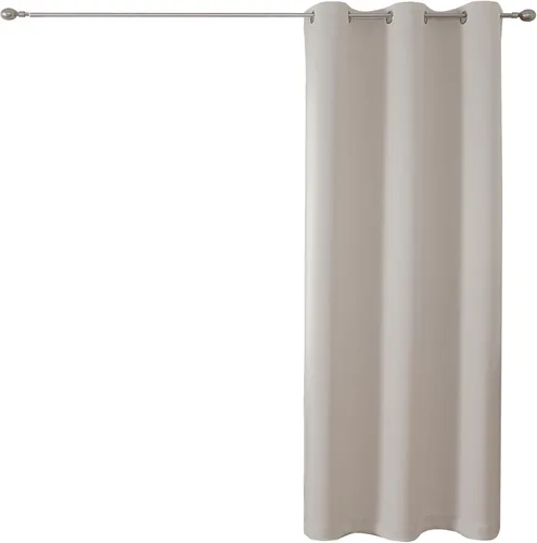 Vista 16 de Cortina opaca ignífuga, ojales en la parte superior, certificación NFPA 701, resistente al fuego para aula/dormitorio, 1 panel, negro, 42 x 63