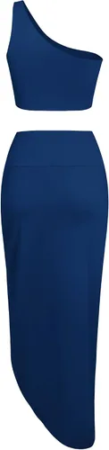 Vista 2 de ZAFUL Falda de 2 piezas para mujer con camiseta sin mangas, falda torcida de alta luz, vestido ajustado para fiesta, club, salida nocturna, cóctel