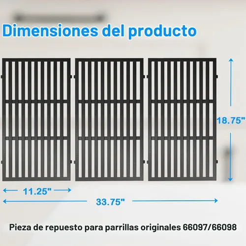 Vista 4 de DELSbbq 66097 66089 Rejillas de parrilla para Weber Genesis II 400 y LX 400