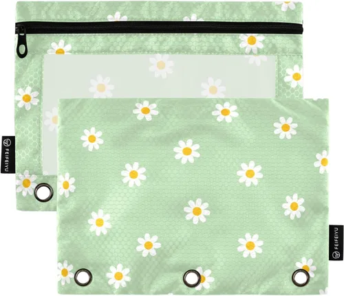 Vista 9 de Estuche para lápices de queso para carpeta de 3 anillas, estuche para lápices, bolsa de cosméticos con ventana transparente con cremallera