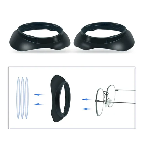 Vista 4 de Glasses Spacer Protector Compatible with Meta Quest 3 Lens Protector Glasses Lens Insert Bumper Frame Anti-Scratch Ring,Protect Myopia Glasses from