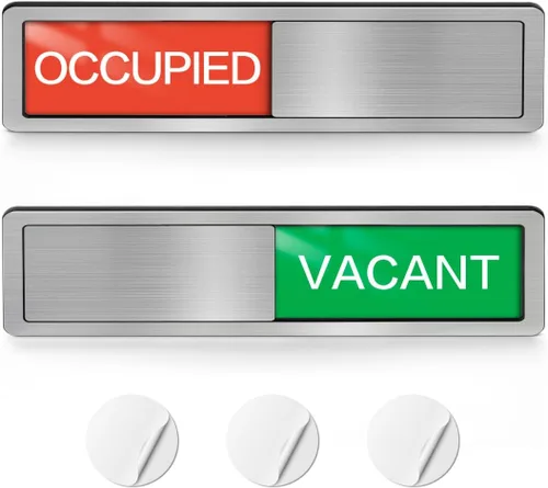 Vista 14 de Letrero magnético para puerta con texto en inglés «Do Not Disturb», «Please Knock» para puertas, reunión en progreso, trabajo desde casa, en una