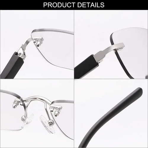 Vista 5 de 2 pares de lentes de lectura de transición, lentes de sol fotocromáticos, protección UV, lectores solares anti luz azul para hombres y mujeres