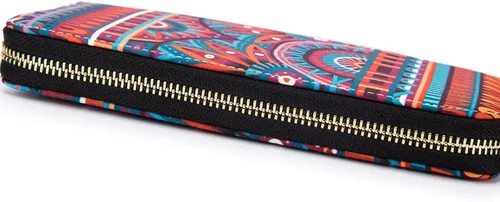Vista 192 de Cartera de mano para mujer, estilo bohemio, con RFID, elegante, espaciosa con correa para viajes, capacidad para tarjetas, teléfono, dinero