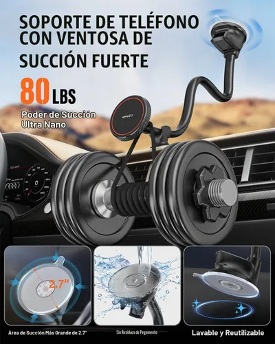 Vista 4 de APPS2Car Soporte de teléfono celular para MagSafe, soporte de teléfono para Negro