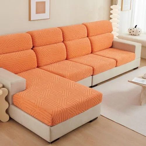 Vista 9 de INFLAG Fundas de sofá en forma de L, fundas de sofá mágicas, funda de sofá diván, funda elástica con banda elástica, protector de muebles para sala