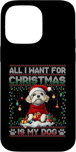 Vista 21 de Maltese Christmas Tree Lights Decorations Dog Lover Xmas Case for iPhone 16