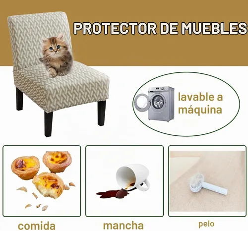 Vista 4 de HAOYONG - Funda de silla sin brazos de acento, funda elástica para silla deslizante con estampado, fundas protectoras para muebles, fundas