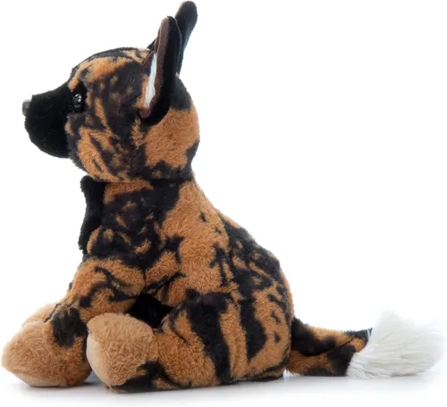Vista 5 de The Petting Zoo Peluche de perro salvaje africano, regalos para niños, animales salvajes del zoológico Onez, juguete de peluche africano de 12
