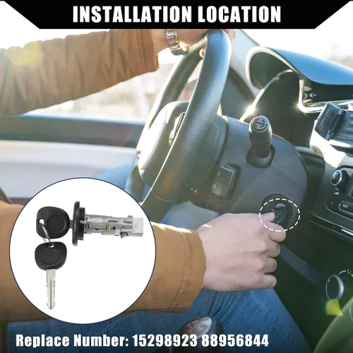 Vista 2 de 15298923 / Interruptor de encendido interior/cilindro de bloqueo de dirección con 2 llaves para Chevy Silverado 2003-2006 para GMC Sierra 2003-2006