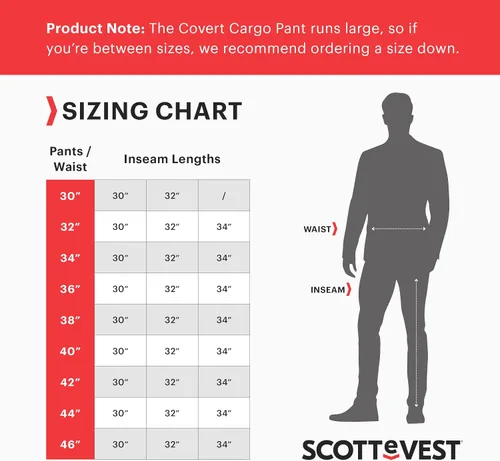 Vista 4 de SCOTTeVEST Covert Cargo Chino Pant for Men - 10 Hidden Pockets - Water Repellent for Travel & More