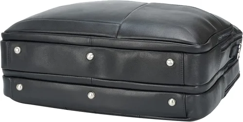 Vista 5 de Polare - Maletín de cuero de grano completo XL de 18 pulgadas para hombres, maletín de viaje de negocios, bolsa de mensajero para portátil de 17.3