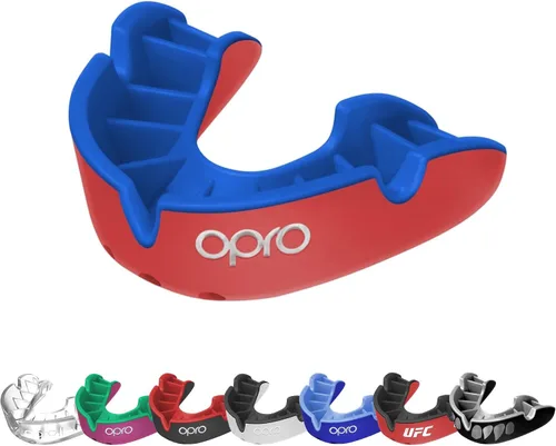 Vista 23 de OPRO Protector bucal moldeable de nivel plateado, ajuste esencial (negro/rojo) para niños y jóvenes, protector bucal de boxeo para artes marciales