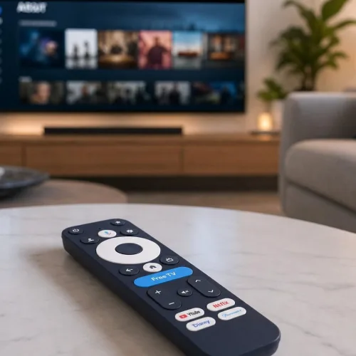 Vista 2 de Nuevo control remoto negro apto para dispositivo de transmisión Onn 4K Pro Google TV