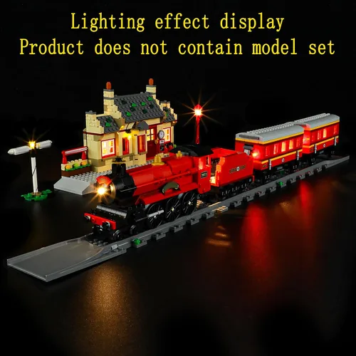 Vista 4 de GEAMENT Kit de luces LED compatible con LEGO Hogwarts Express Train Set con estación Hogsmeade – para 76423 (juego de modelos no incluido)