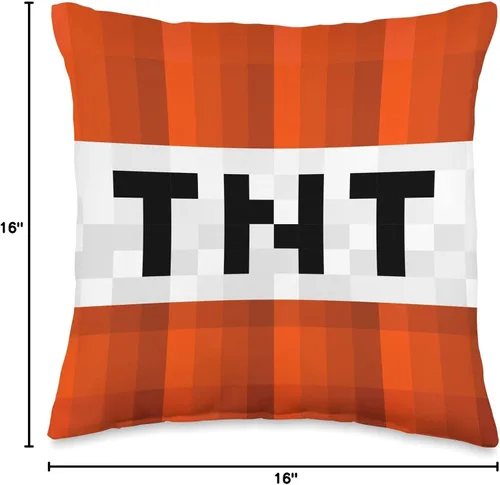 Vista 4 de Becca Throw Pillows Gaming TNT Dynamite - Funda decorativa cuadrada para niños, 16 x 16 pulgadas, multicolor