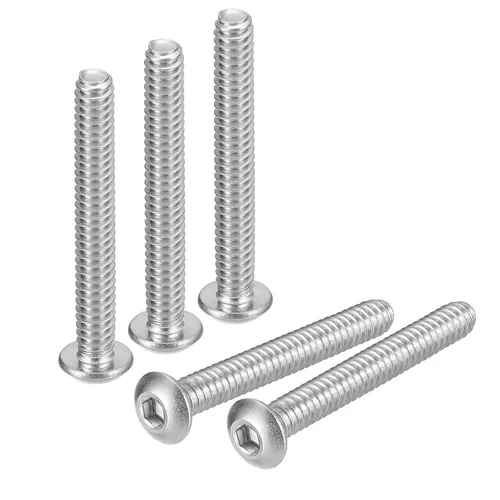 Vista 7 de Uxcell tornillos de cabeza de botón #8-32x1, 20 unidades, pernos hexagonales de acero inoxidable 304, tornillos de rosca completa con cabeza