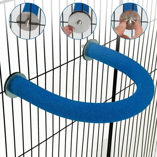 Vista 6 de Rypet Percha para Loros de Superficie Rugosa - Perchas de Arena de Cuarzo para Jaula de Pájaros para Pequeños Periquitos, Cacatúas, Conures