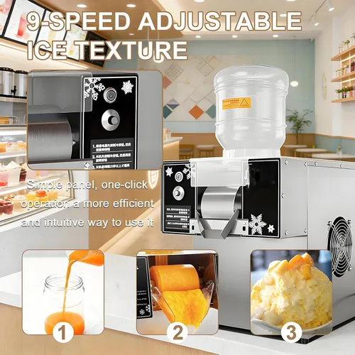 Vista 6 de Commercial Snowflake Ice Machine Shaved Ice Machine With Rapid Cooling Adjustable Speed Ice Cream Maker, Food-Grade Stainless Steel