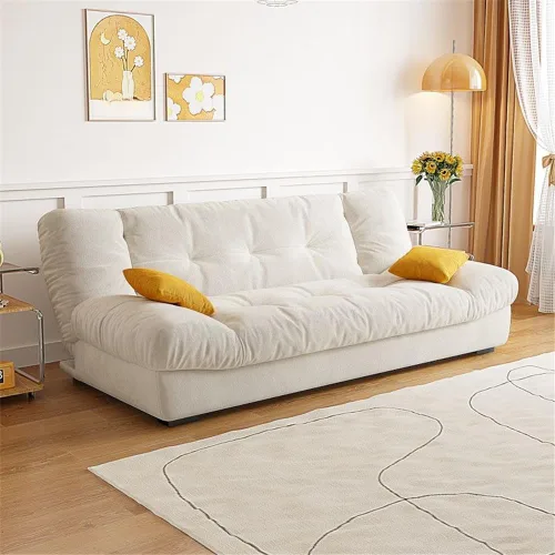 Vista 6 de Sofá futón extraíble resistente a desgarros, sofá futón convertible estilo moderno y simple con respaldo acolchado para sala de estar, apartamento