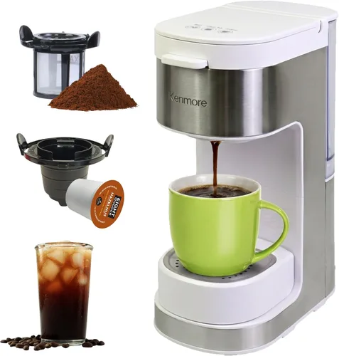Vista 15 de Kenmore - Cafetera de goteo – Máquina de café programable de 12 tazas con jarra de vidrio, preparación regular y fuerte, apagado automático