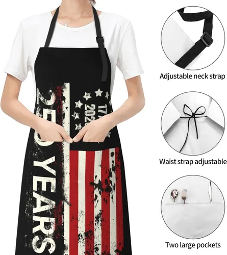 Vista 4 de Delantal de cocina a cuadros rojos y verdes para mujer con cuello ajustable, tamaño adulto, para cocina, pintura, regalo