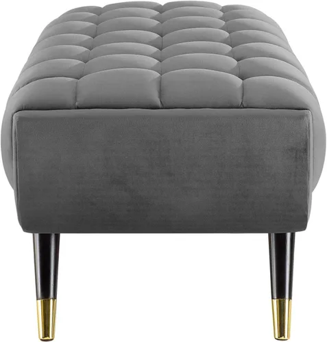 Vista 5 de Modway Adept - Banco de terciopelo de rendimiento de 47.5 pulgadas, color gris