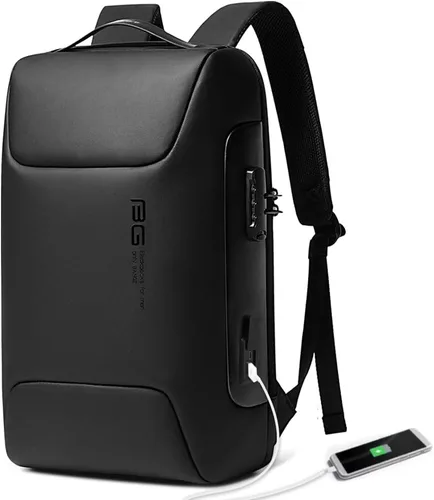 Vista 13 de BANGE Mochila para laptop Tech para hombre y mujer, Negro, Estándar, Computadora portátil