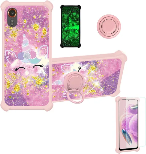 Vista 20 de jioeuinly JSF-DJS - Funda compatible con Nothing Phone 2a con protector de pantalla de vidrio templado, policarbonato duro + silicona suave, soporte