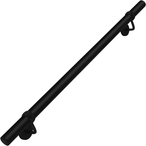 Vista 9 de ROTHLEY Pasamanos de escalera de tubo, barandillas de metal de 3 pies, barandillas de acero con recubrimiento en polvo negro para escalones