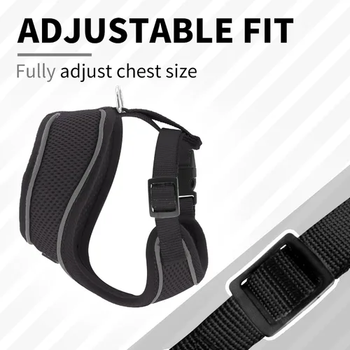 Vista 4 de AIITLE Arnés para cachorro, malla transpirable de triple capa, ajuste ajustable y diseño reflectante, chaleco sobre la cabeza sin asfixia para uso