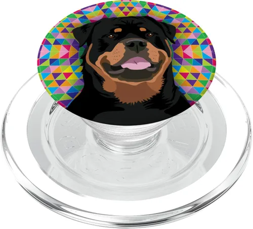 Vista 8 de Rottweiler - Regalo para amante de los perros, con soporte y agarre para teléfonos y tabletas, Negro