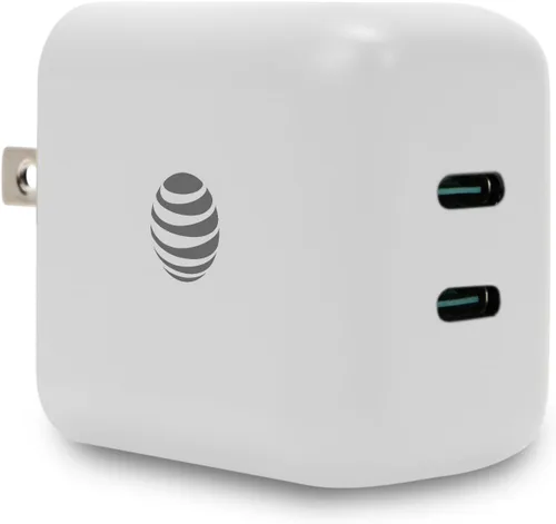 Vista 8 de AT&T Cargador de pared USB-C Adaptador de corriente de carga rápida, puntas plegables para viajes, compatible con iPhone, iPad, Samsung Galaxy 20W