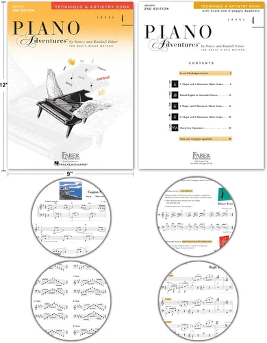 Vista 4 de Piano Adventures Level 4 Learning Set 2ª edición por Nancy Faber - Lección, teoría, actuación, técnica y arte libros y música Julieta teclas