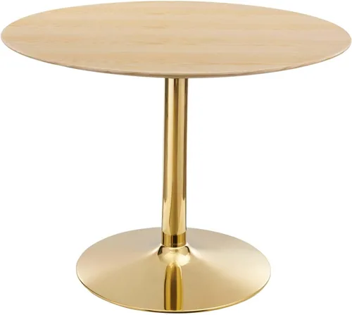 Vista 16 de Modway EEI-4746-GLD-BLK Verne - Mesa de comedor de mármol artificial de 28 pulgadas, color negro dorado