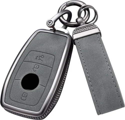 Vista 12 de YO&YOYE Compatible con Mercedes Benz Funda para llavero con llavero de cuero Carcasa protectora para llave Mercedes Benz Clase E Clase S Clase A