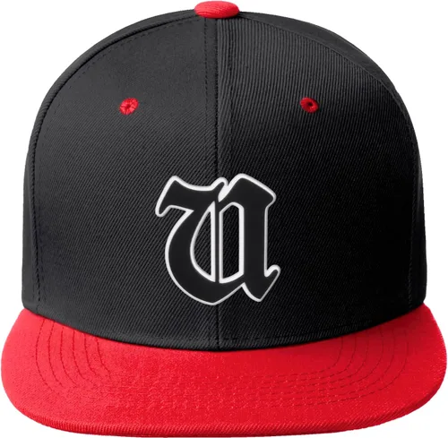 Vista 876 de Daxton Gorra clásica con visera de billete plano con letras del alfabeto inglés antiguo de la A a la Z