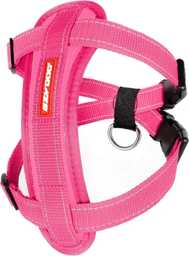 Vista 10 de EzyDog Arnés para perro sin tirones con placa de pecho – Arnés a prueba de escape con costuras reflectantes y acolchado cómodo para paseos fáciles